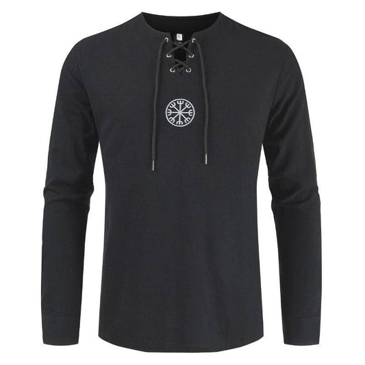 Cotton And Linen Embroidery Long-sleeved Linen Shirt - Mubimart