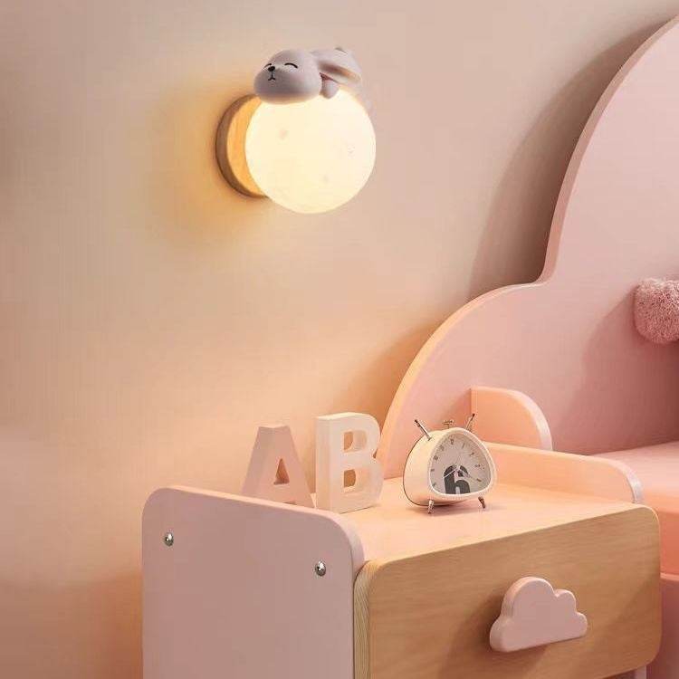 Moon Wall Lamp Nordic Creative Children's Room Lamp Bedroom Bedside Lamp - Mubimart