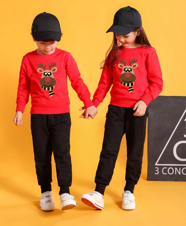 Parent-child Sweater Three-mouth Family Christmas Clothes - Mubimart