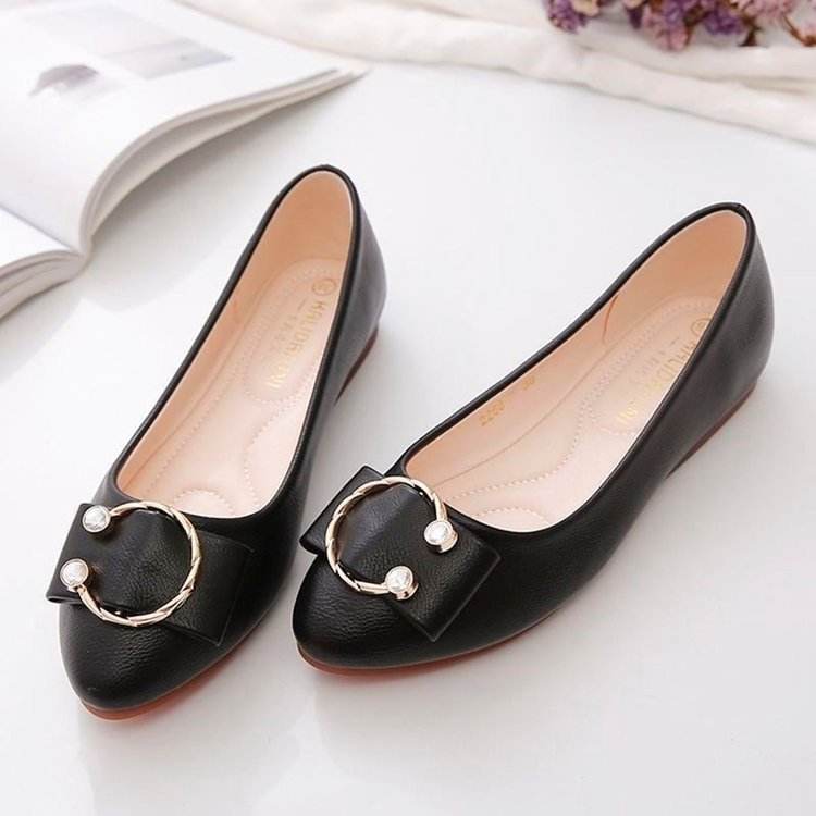 Soft Bottom Mary Jane Flat Low-cut Shoes - Mubimart