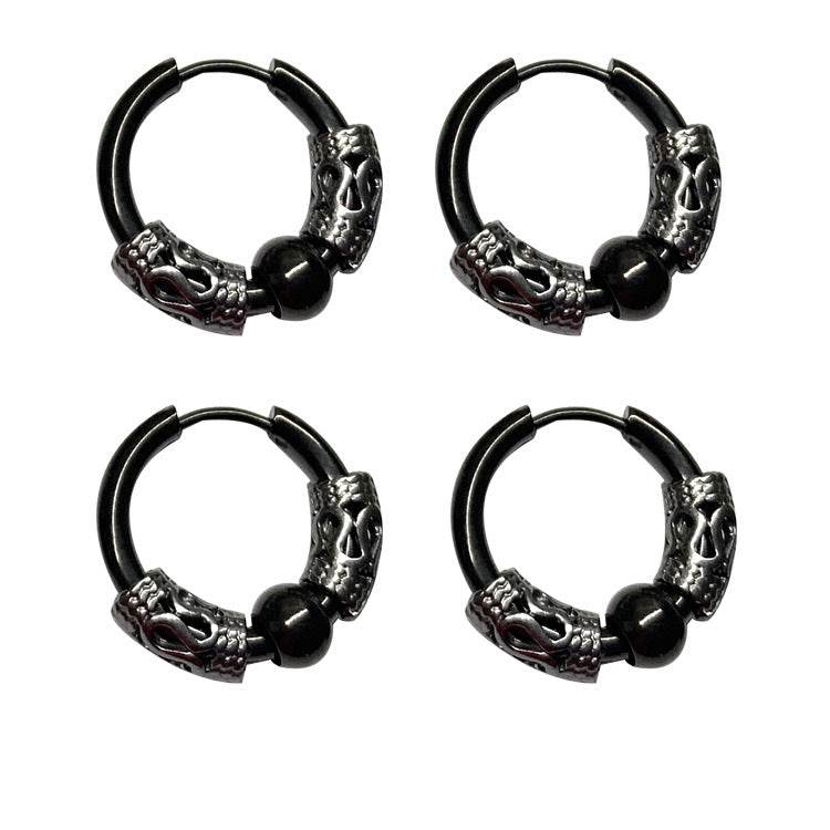 Personality Dragon Pattern Totem Earrings Student Earrings Men - Mubimart