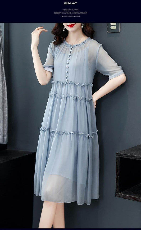 Loose Temperament Slimming Midi Dress - Mubimart
