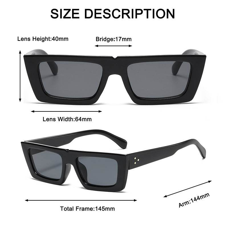 Street Girl Retro Square Sunglasses Rectangle - Mubimart