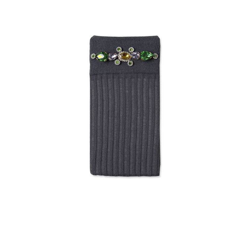 Rhinestone Crystal Long Socks Leg-knee Socks - Mubimart