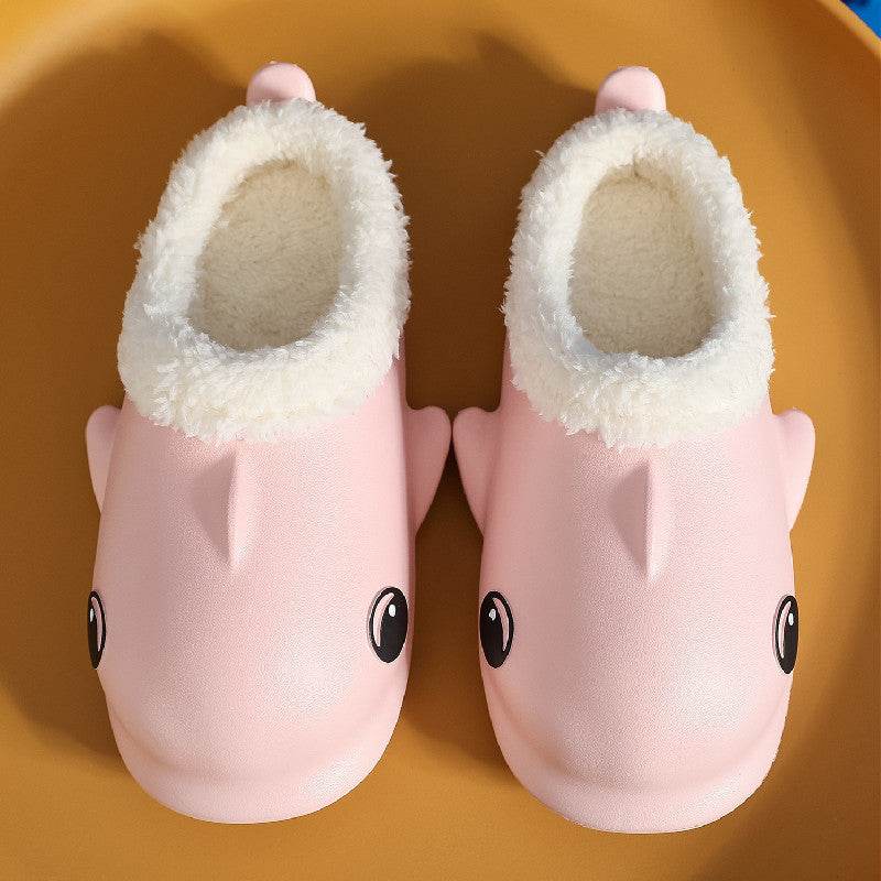 Cute Cartoon Shoes House Warm Fuzzy Slippers Women - Mubimart