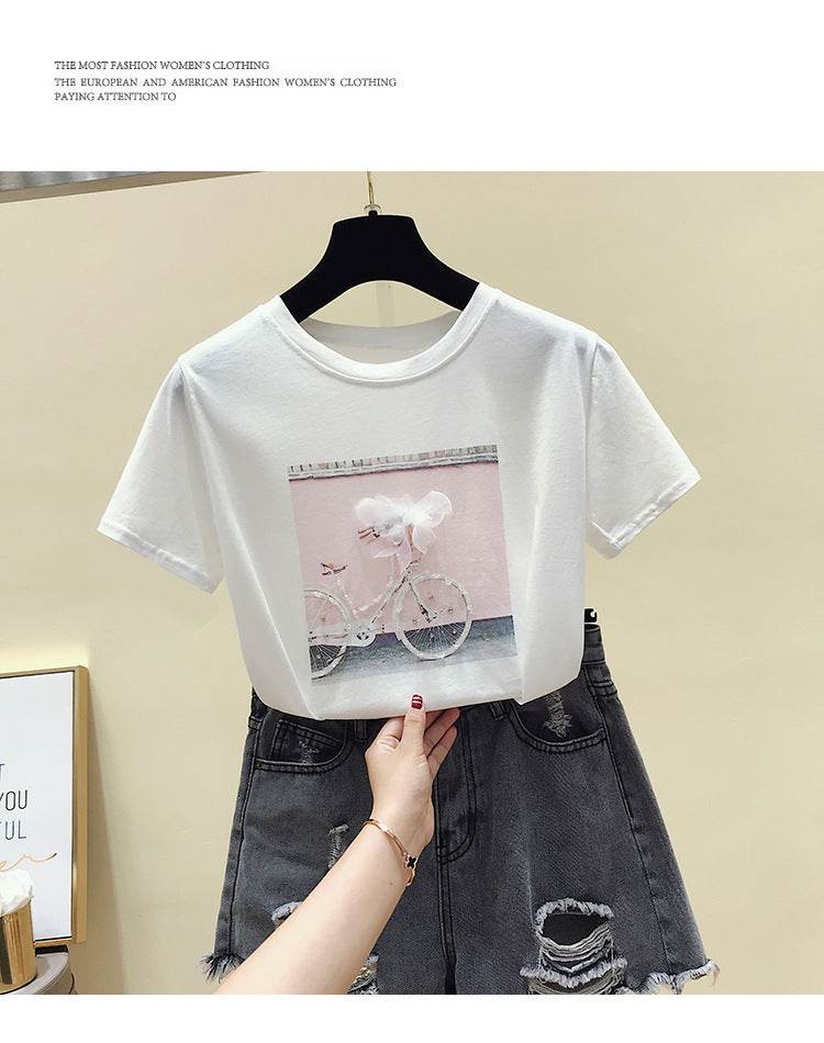 Summer Fashion With Loose Blouses, Women Cover Belly And Reduce Age, Short-sleeved T-shirts - Mubimart