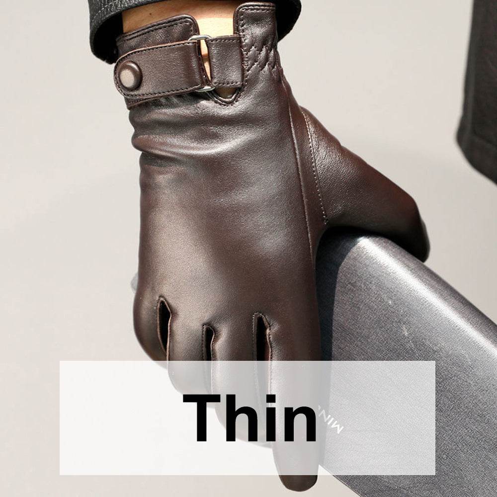 Leather Gloves Men's Winter Warm Sheepskin - Mubimart