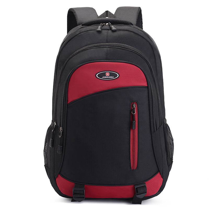 Mens Backpack Fashion Travel Computer College Student Bag Solid Color College Student Bag - Mubimart
