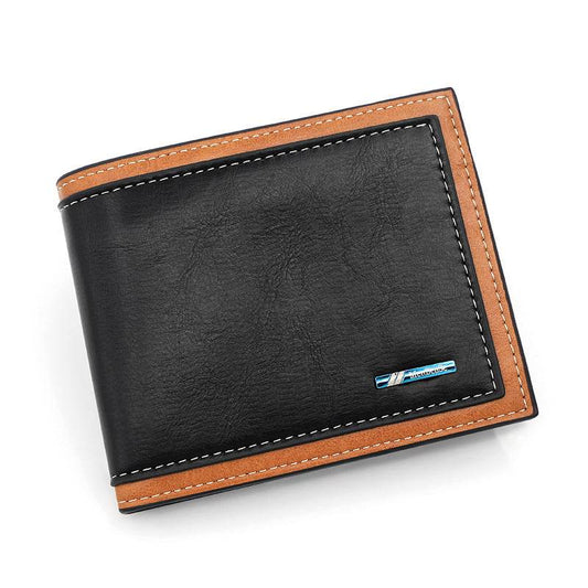 Fashion Simple Men's Stitching Short Wallet - Mubimart