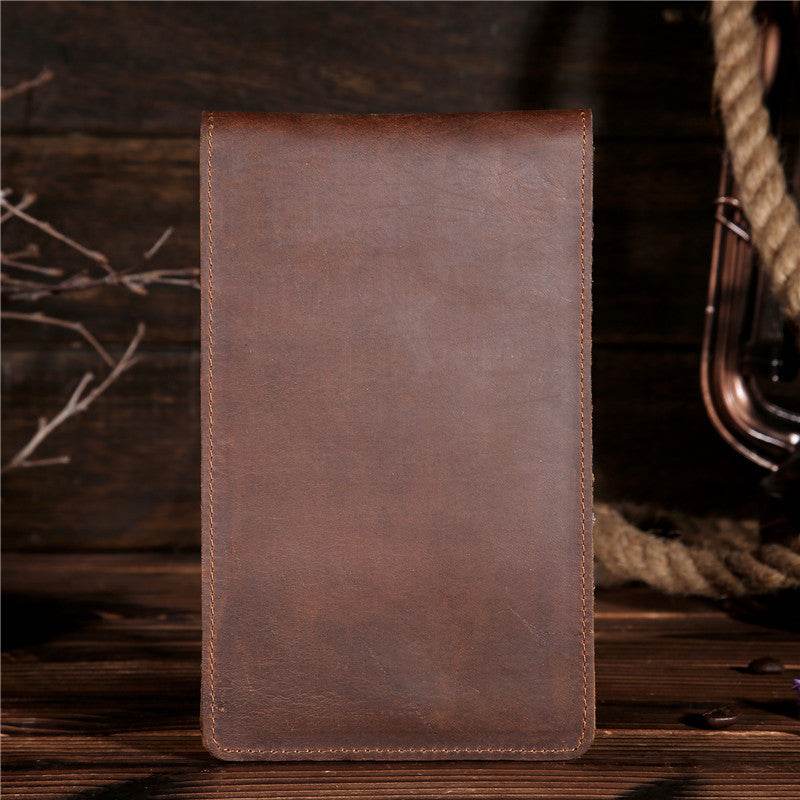 Men's Long Mobile Phone Bag Money Bag Head Layer Cowhide Crazy Ma Card Bag Wallet Card Clip Big Card Clip Thin - Mubimart