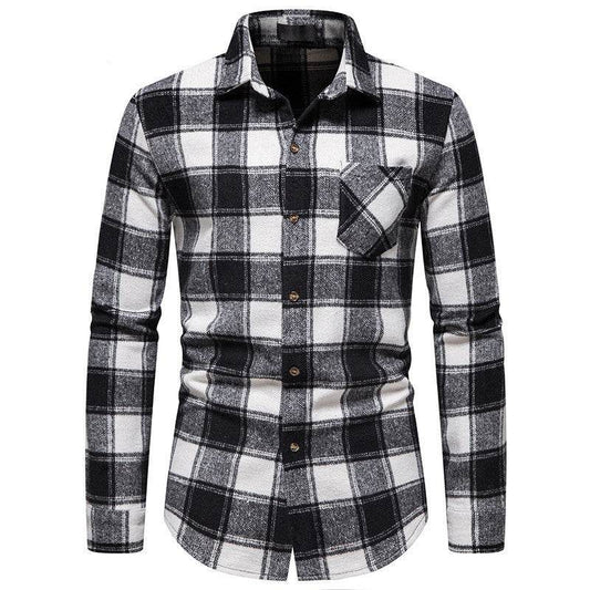 Thick Warm Woolen Cloth Flannel Casual Shirt Base Men's Shirt - Mubimart