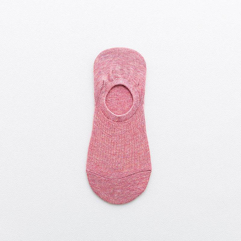 Cotton Spring And Summer Invisible Socks Low Cut Silicone Non-slip - Mubimart