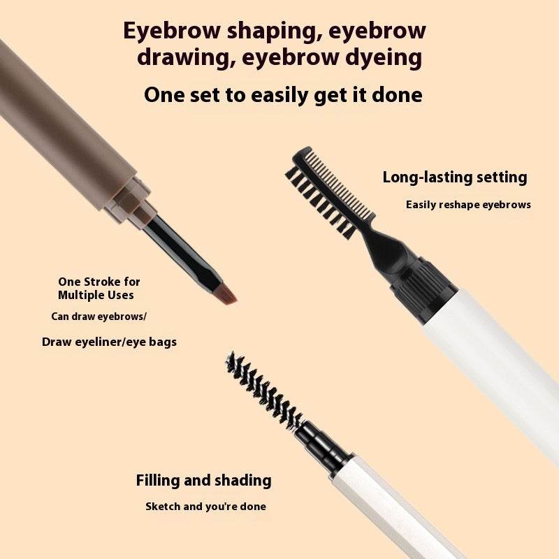 Three-piece Set Gel Cream Eyebrow Pencil - Mubimart