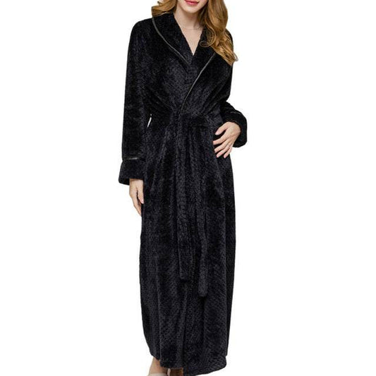 Winter Sleep Bath Robe Women Men Warm Fleece Robes - Mubimart