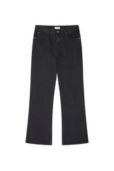 Schwarze Bootcut-Jeans im verwaschenen Retro-Look