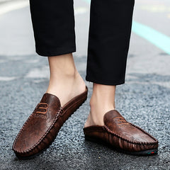 Men Leather Mules Casual Shoes Slipper Fashion