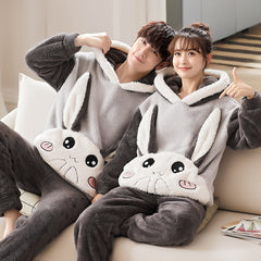 Fashion Hooded Coral Fleece Casual Loungewear Set - Mubimart - Loungewear 