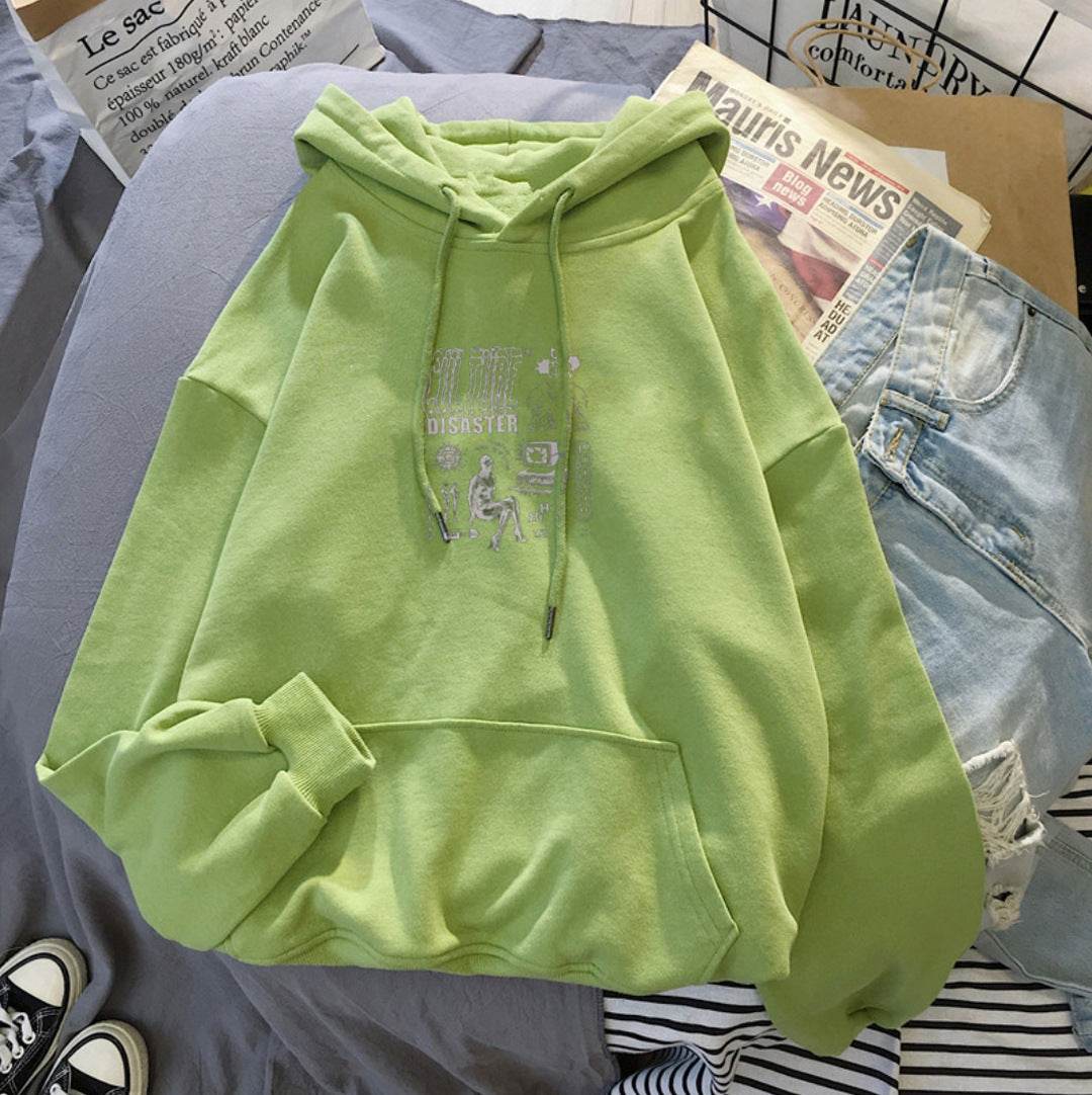 Women's Velvet Thickened Loose Hoodies Sweatshirt - Mubimart