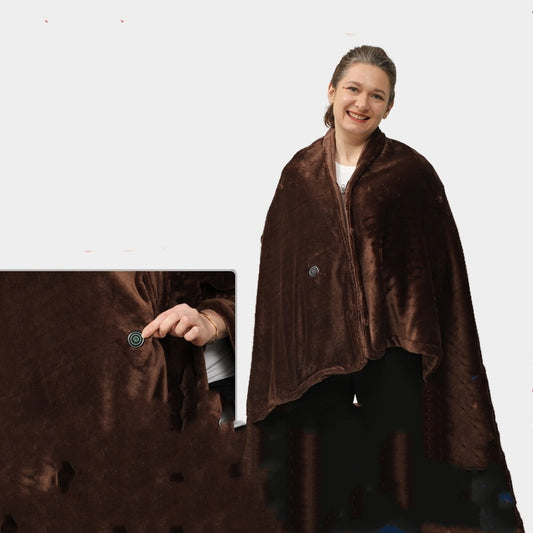 Warm Cover Cold-proof Warm Cloak Fleece-lined Keep Warm And Emit Heat Shawl