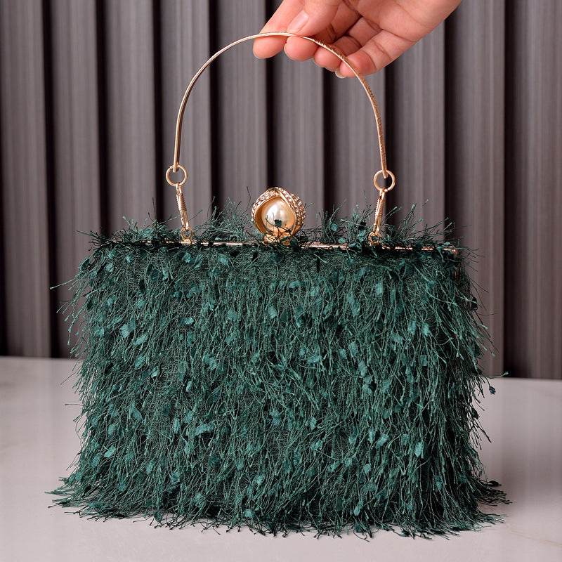 Tassel Handbags Women Dress Party Evening Bag Fashion Luxury Designer Square Bags Crossbody Shoulder Bag Ladies - Mubimart