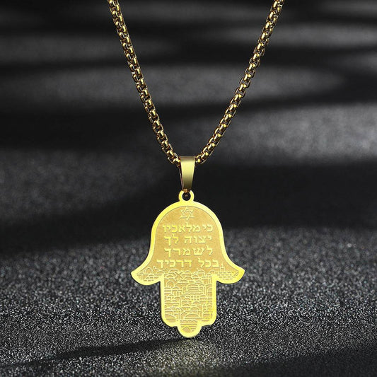 Fashion Men Necklace Fatima Pendant - Mubimart