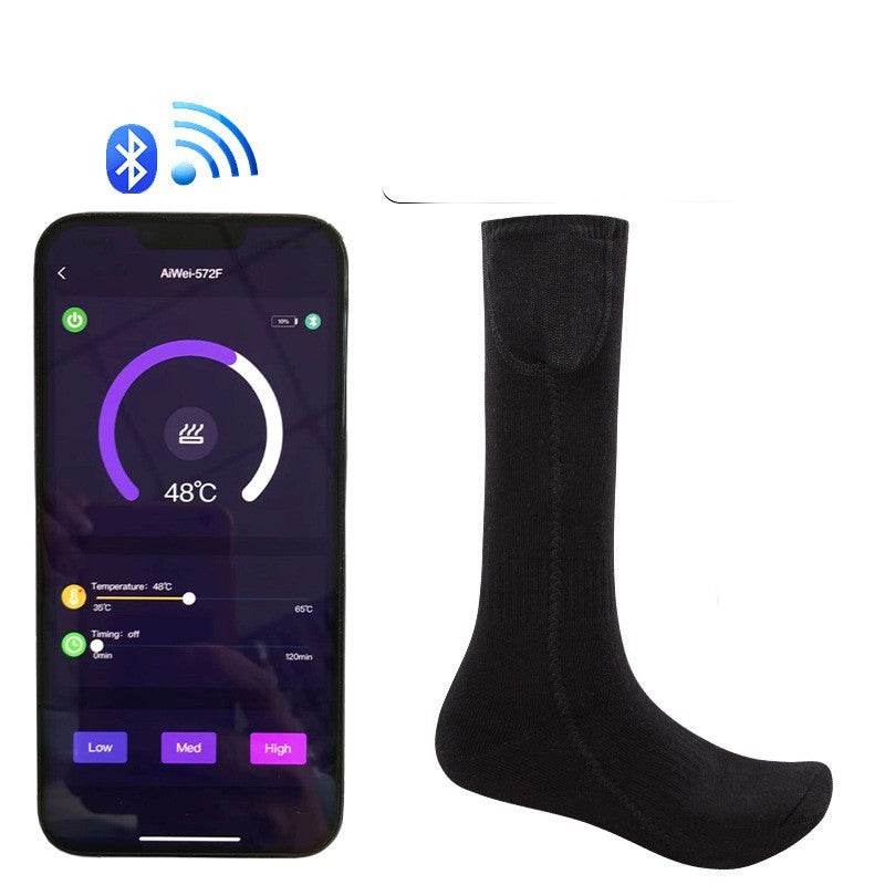 Mobile APP Control Winter Heating Athletic Socks - Mubimart