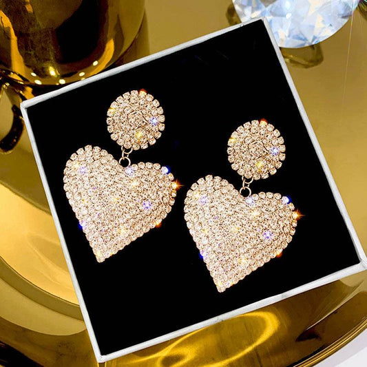 Exaggerated Peach Heart Stud Earrings Women - Mubimart