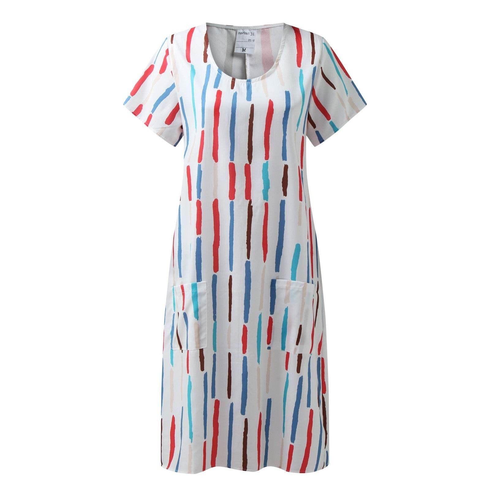 Women's Fashion Simple Casual Plus Size T-Shirt Dress - Mubimart