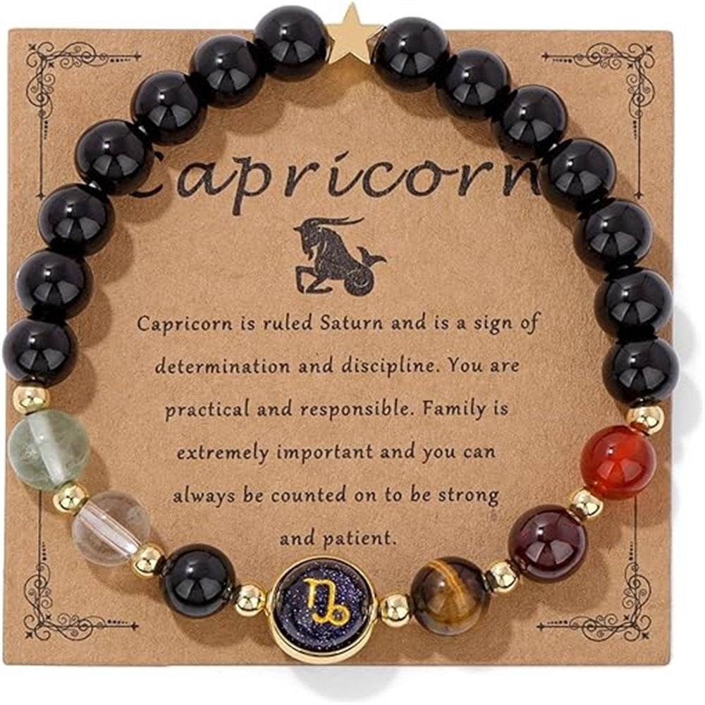 12 Constellation Beaded Bracelet Men And Women Natural Stone - Mubimart