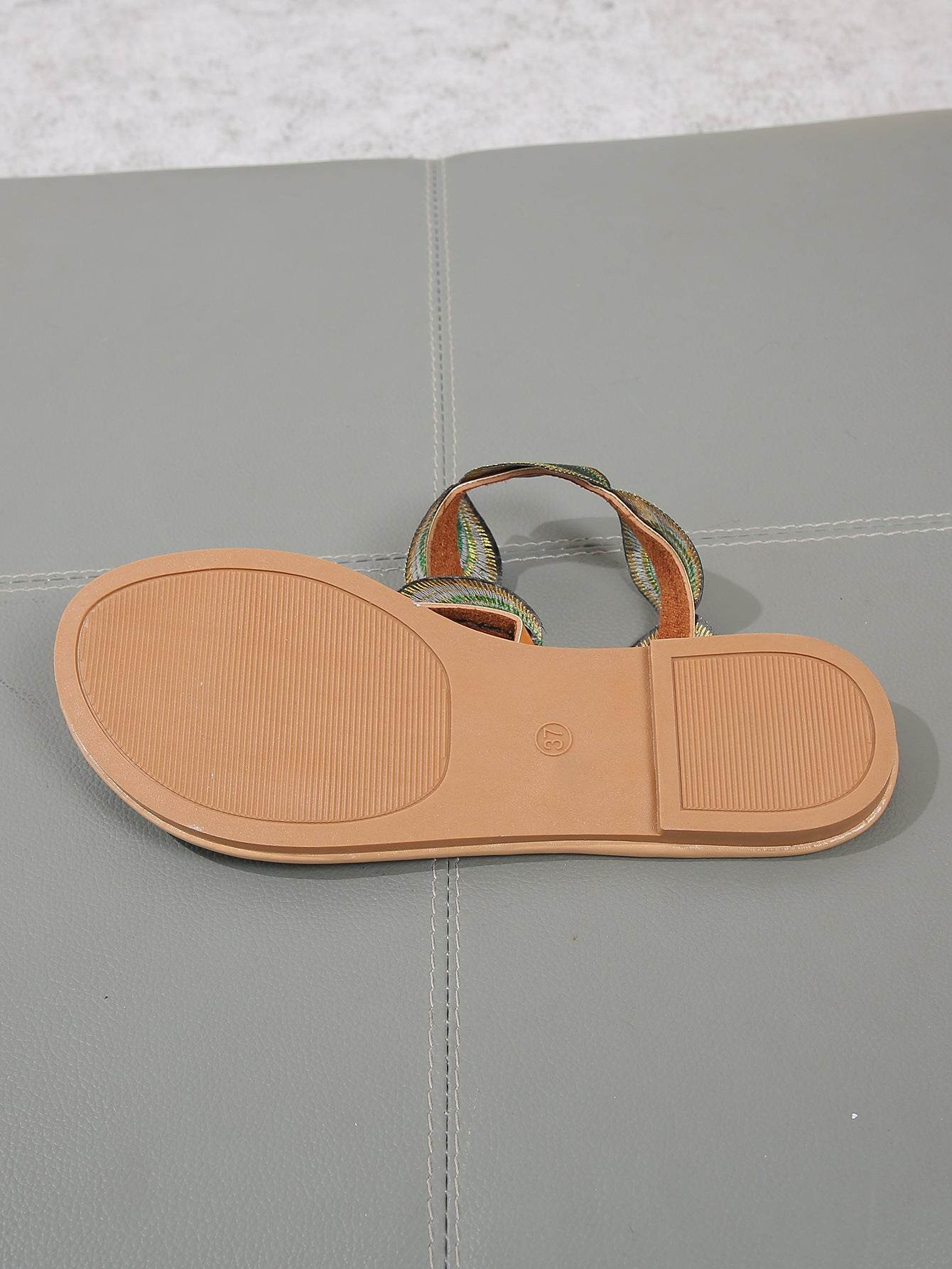 Peacock Eye Hair Beach Slippers Women - Mubimart