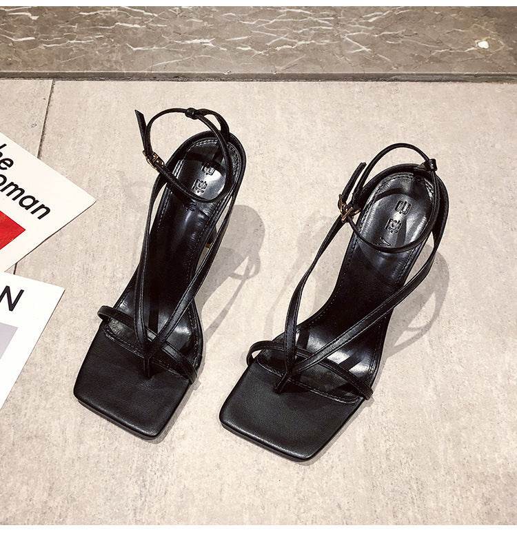 Nude Lace-up Square Toe Lace-up High Heels - Mubimart
