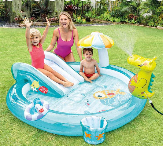Inflatable Ocean Ball Pool Slide Pool Children's Pool Fountain Family Pool - Mubimart