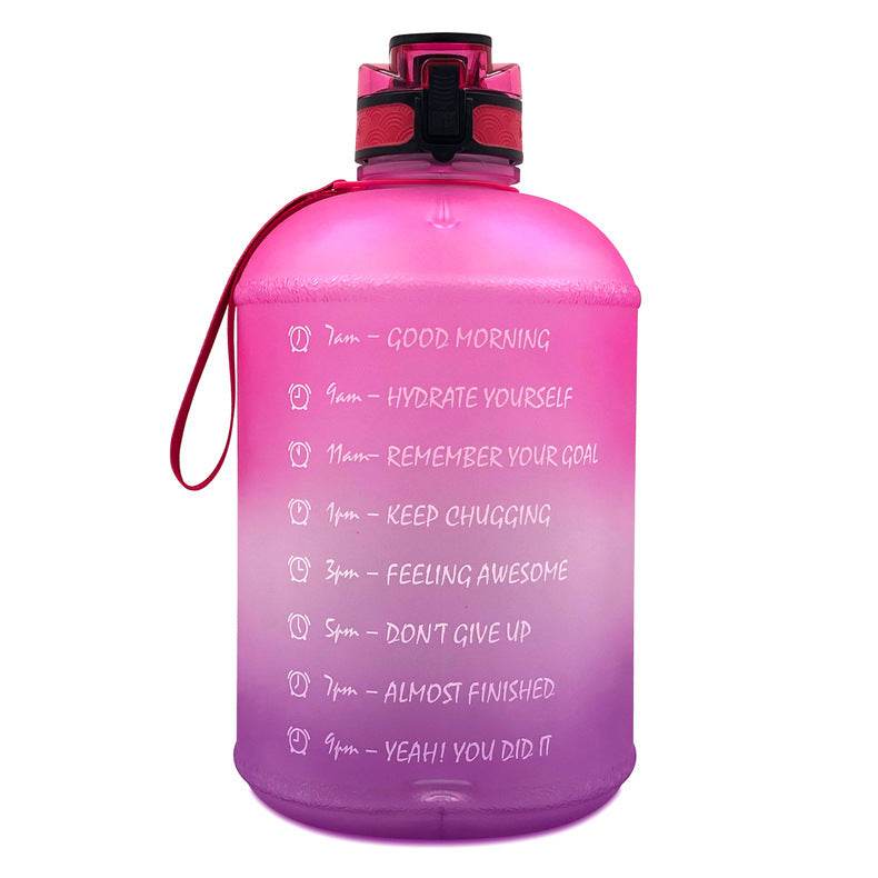 Sports Bottle Plastic Bouncing Cup Frosted Gradient Fitness Space Cup - Mubimart