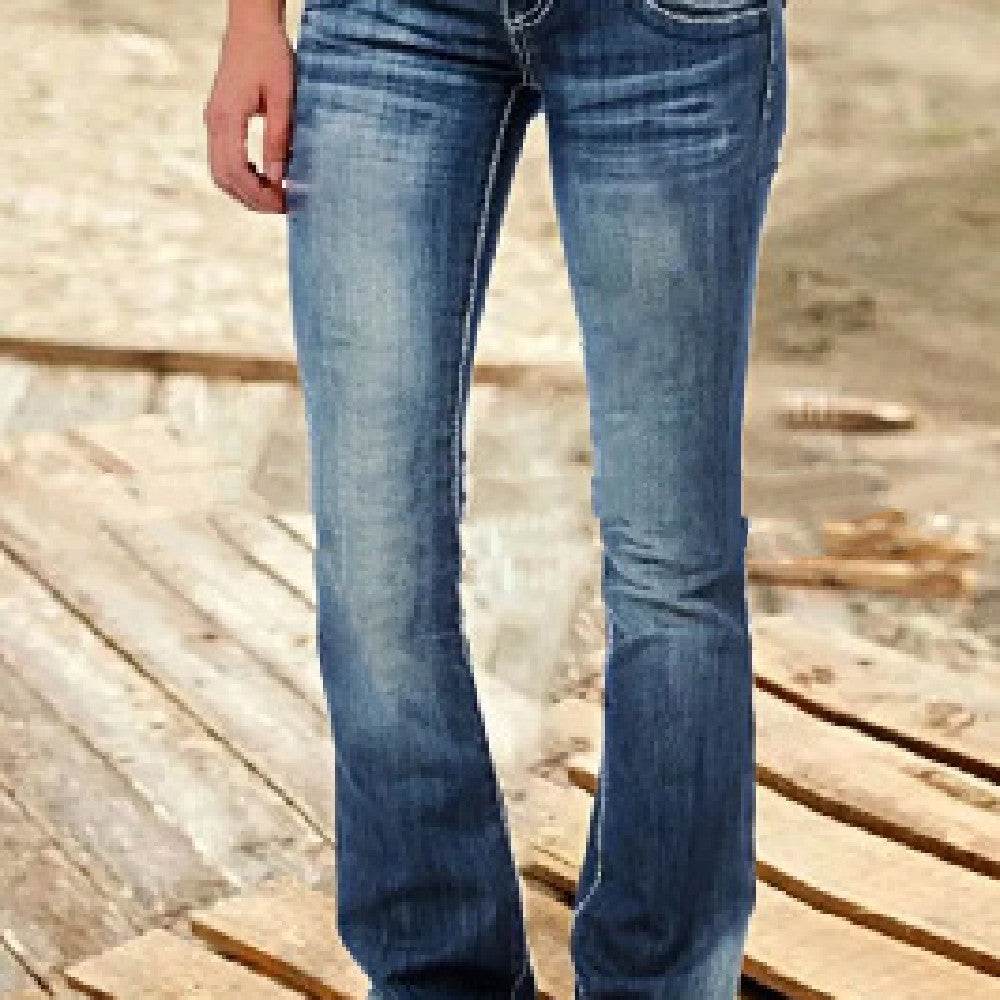 Women's Low Waist Flare Jeans - Mubimart