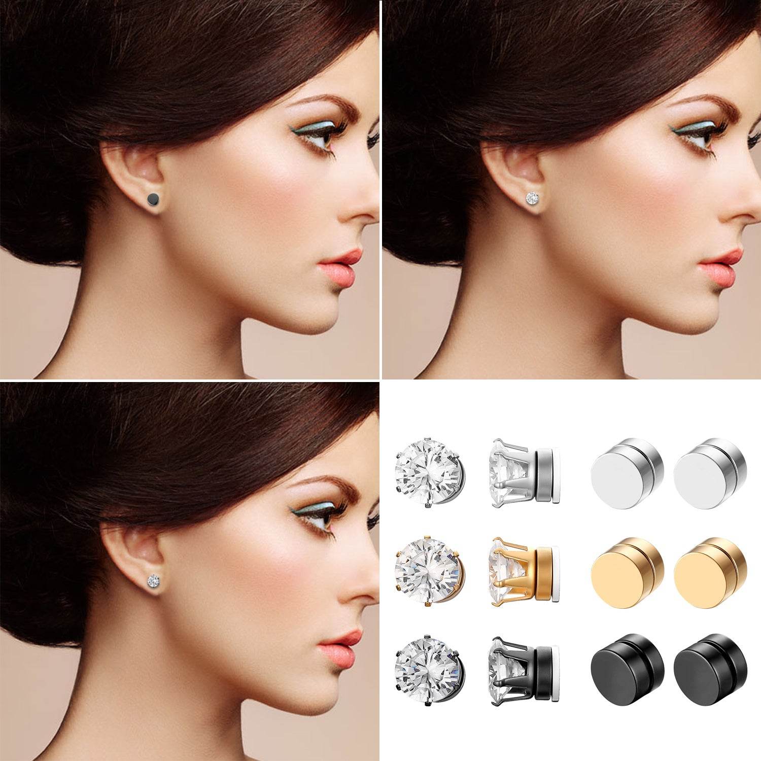 Stainless Steel Stud Earrings For Men Women Unisex - Mubimart