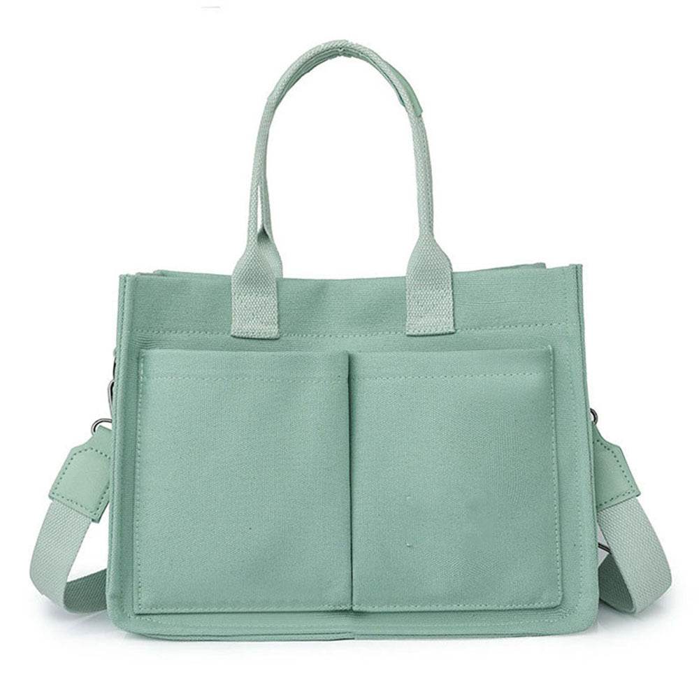 New Large Capacity Canvas Tote Bags For Women Work Commuting Carrying Bag College Style Student Outfit Book Shoulder Shopper Bag - Mubimart