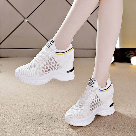 Breathable Slimming Height Increasing Insole Women's Shoes Casual Sneaker Women - Mubimart