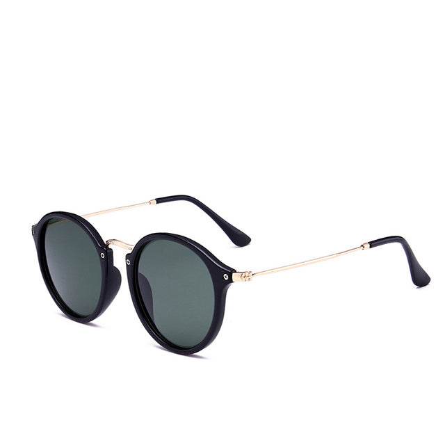 Metal Round Face Sunglasses Retro Driver Sunglasses Men And Women Sunglasses - Mubimart