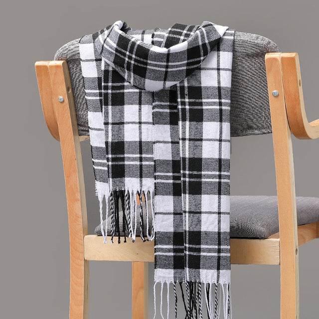 Mens And Girls Neckwear Cashmere Check Childrens Scarf - Mubimart