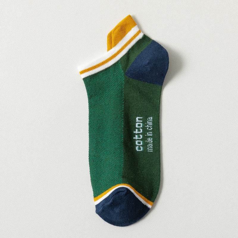 Socks Male Socks Sweat-absorbent Breathable Short Pure Cotton Socks Spring And Summer Thin Low-top Sports Mesh Men's Boat Socks - Mubimart