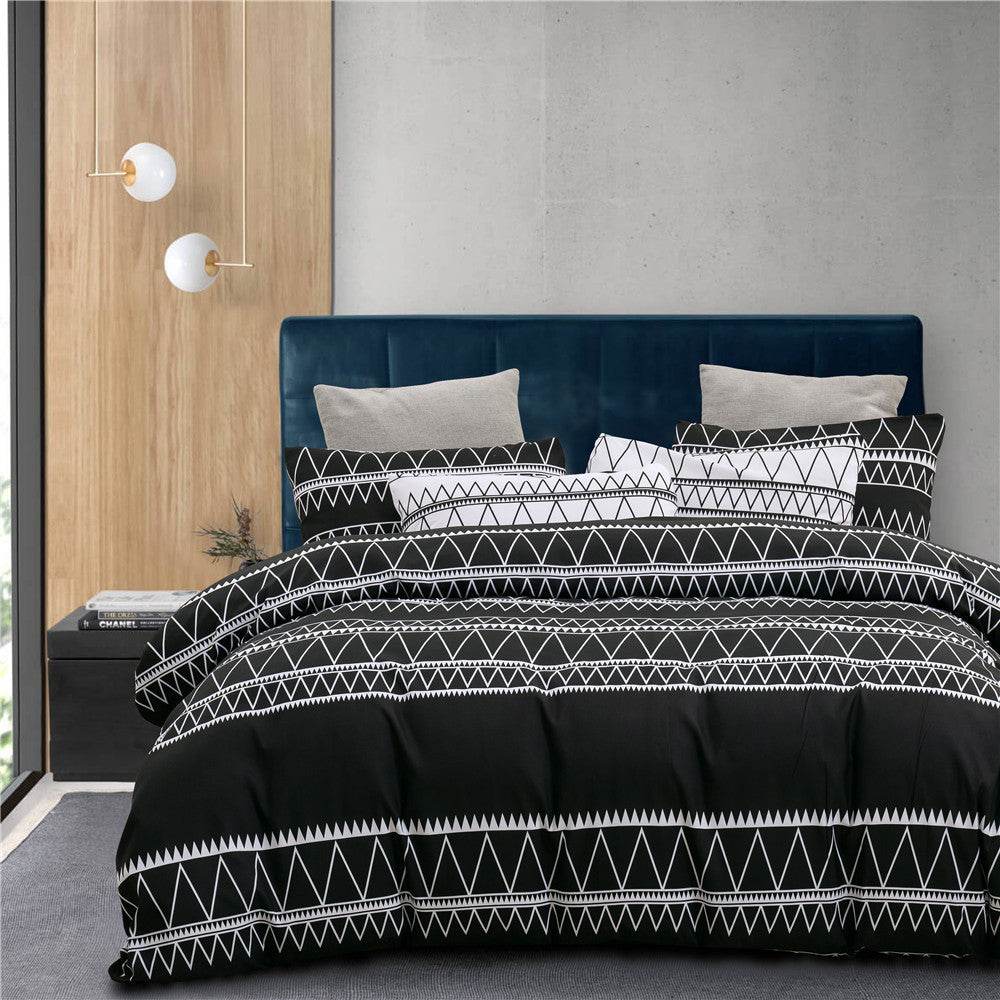 Home Textile Printing Brushed Bedding Suit 1 Bed Cover 2 Pillowcases - Mubimart