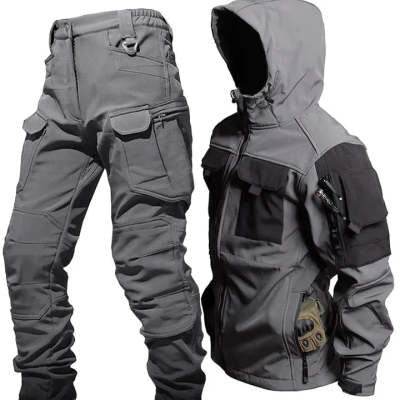 Men's Fleece Jackets Overalls And Workwear Pants For Autumn And Winter - Mubimart