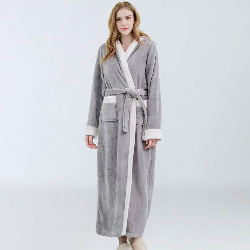 Autumn And Winter Coral Fleece Nightgown Thickened Plus Size - Mubimart