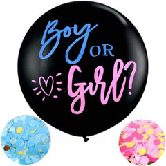 1pc 36inch Boy Or Girl Balloon Gender Reveal Party Black Latex - Mubimart -  