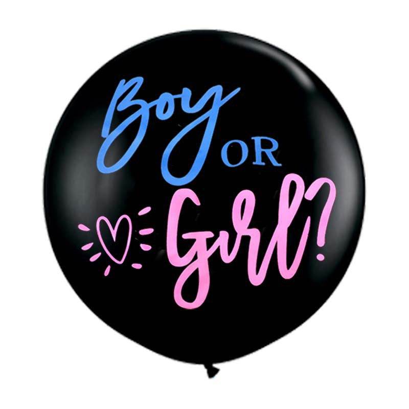 1pc 36inch Boy Or Girl Balloon Gender Reveal Party Black Latex - Mubimart