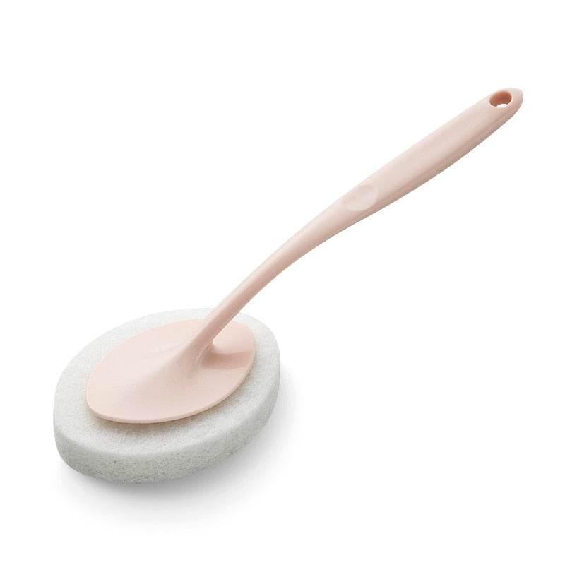 1pc Hand-held Sponge Cleaning Brush Bath Brush Ceramic Tile Kitchen Descaling Pot Brush Floor Brush Replaceable Sponge - Mubimart