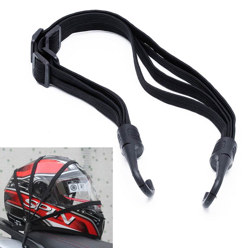 2 Hooks Motorcycles Moto Strength Retractable Helmet Luggage Elastic Rope Strap - Mubimart