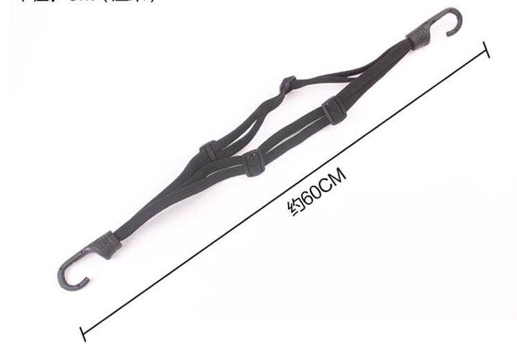 2 Hooks Motorcycles Moto Strength Retractable Helmet Luggage Elastic Rope Strap - Mubimart
