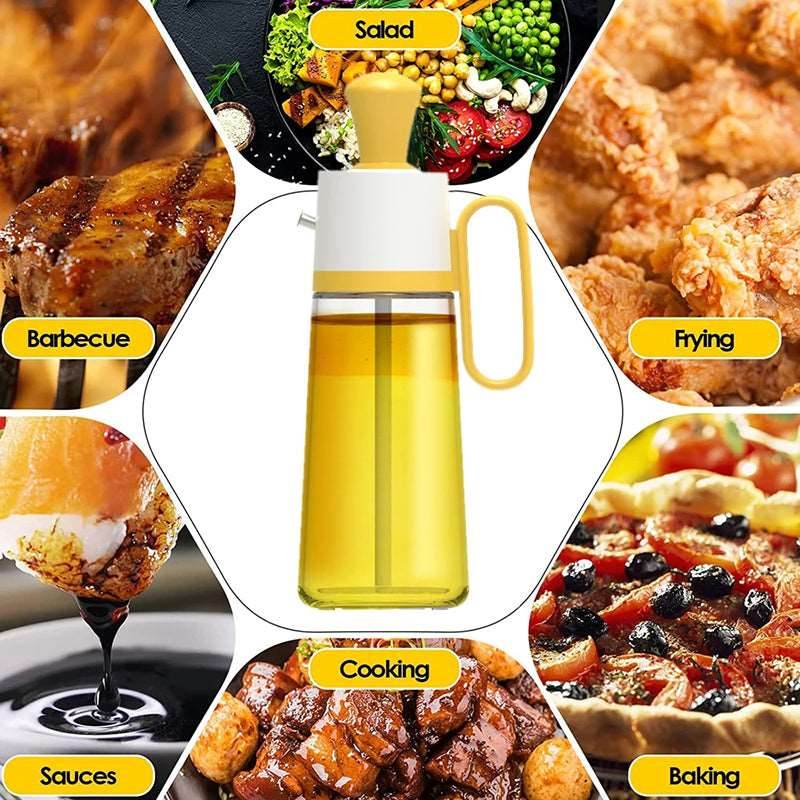 2 In 1 Oil Dispenser With Silicon Brush BBQ Oil Spray Glass Bottle Silicone For Barbecue Cooking Seasoning Bottle Kitchen Gadgets - Mubimart