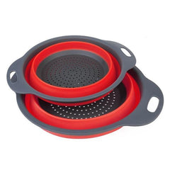 2 PCs Collapsible Silicone Colander - Mubimart -  